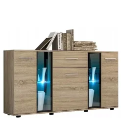 Komody>Lempert Nowoczesna Komoda 140 cm KUBA dąb sonoma