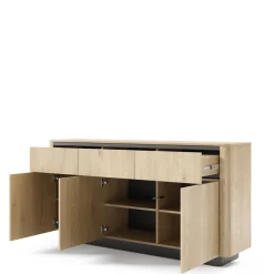 Zestawy Mebli Do Salonu|Komody></noscript>LASKI Nowoczesna komoda 160 cm do salonu dąb cremona TORDIO