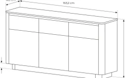 Zestawy Mebli Do Salonu|Komody></noscript>LASKI Nowoczesna komoda 160 cm do salonu dąb cremona TORDIO