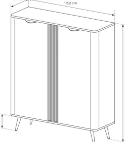 Komody></noscript>LASKI Nowoczesna komoda 113 cm do salonu dąb dunin VALIO