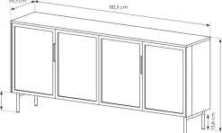Komody></noscript>LASKI Nowoczesna komoda 181 cm do salonu kaszmir LUANO