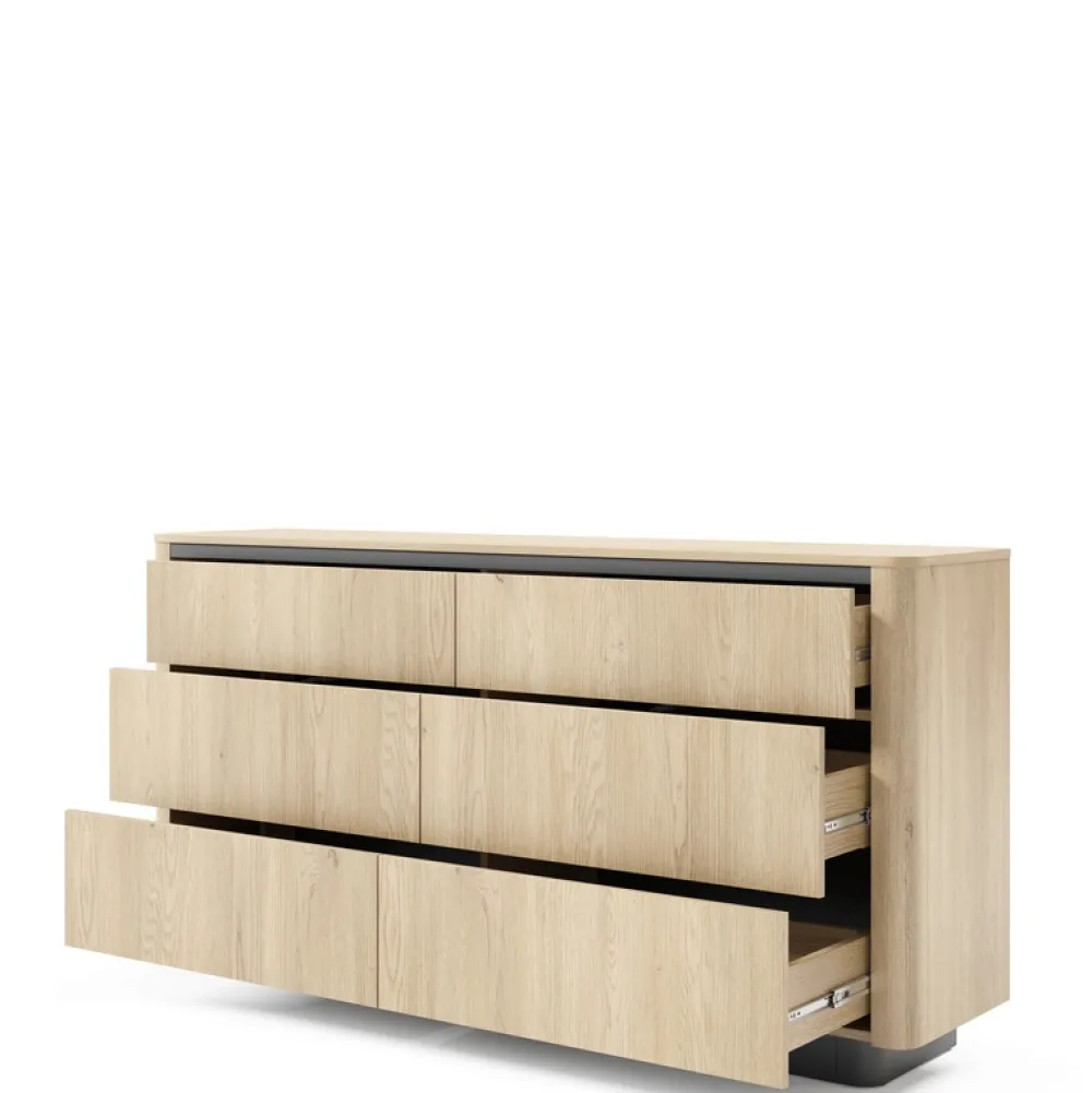 Zestawy Mebli Do Salonu|Komody>LASKI Nowoczesna komoda 160 cm z szufladami do salonu dąb cremona TORDIO