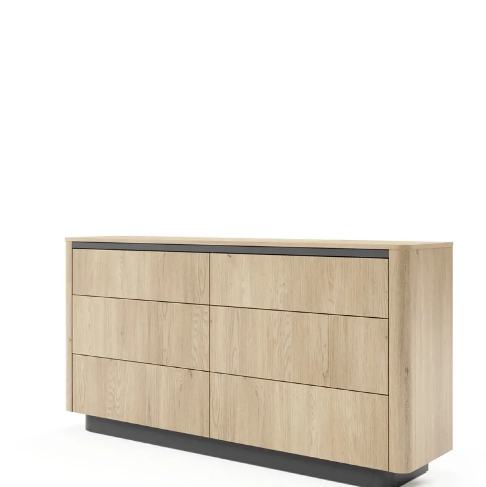 Zestawy Mebli Do Salonu|Komody>LASKI Nowoczesna komoda 160 cm z szufladami do salonu dąb cremona TORDIO