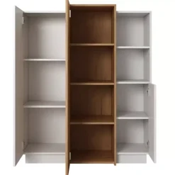 Komody>LASKI Nowoczesna komoda biały dąb złoty ELMO