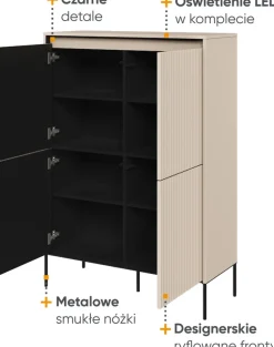 Komody|Zestawy Mebli Do Salonu></noscript>lenart. Nowoczesna komoda czterodrzwiowa do salonu z frezowanymi frontami TREND