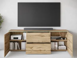 Komody>BRATEX Nowoczesna komoda do salonu z szufladami VEXA dąb wotan