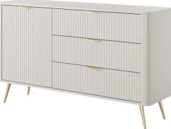 Zestawy Mebli Do Salonu|Komody>LASKI Nowoczesna komoda do salonu z szufladami LEONTE kaszmir