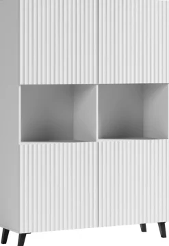 Komody>BRATEX Nowoczesna komoda do salonu biała 120 cm PUNES cichy domyk biały