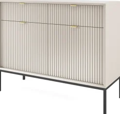 Komody></noscript>PIASKI Nowoczesna komoda do salonu 104 cm z szufladami AVANTI kaszmir