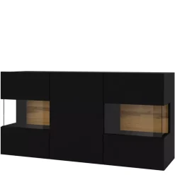 Zestawy Mebli Do Salonu|Komody>Helvetia Nowoczesna komoda do salonu czarna AVENTELI