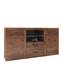 Komody>Lempert Nowoczesna komoda do salonu 156 cm SAMBA dąb lefkas