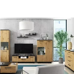 Zestawy Mebli Do Sypialni|Zestawy Mebli Do Salonu></noscript>GiB Meble Nowoczesna komoda do salonu 135 cm Dąb artisan ISMENA