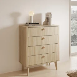 Zestawy Mebli Do Sypialni|Komody>LASKI Nowoczesna komoda do salonu 88 cm VELMO dąb barista