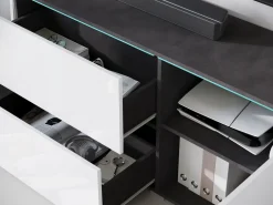 Komody></noscript>BRATEX Nowoczesna komoda do salonu VEXA z szufladami biały połysk