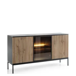 Zestawy Mebli Do Salonu|Komody></noscript>PIASKI Nowoczesna komoda do salonu SEWILLA frezowane fronty dąb wotan