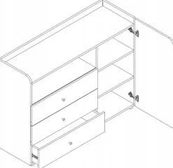 Zestawy Mebli Młodzieżowych|Komody>JUREK Nowoczesna komoda młodzieżowa z drzwiami i szufladami 120 cm YOKO