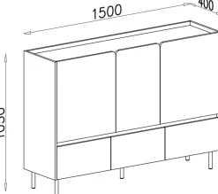 Meble Dla Dzieci|Meble Młodzieżowe></noscript>MEBLAR Nowoczesna komoda młodzieżowa na nóżkach 150 cm LISSARO