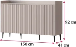 Zestawy Mebli Do Salonu|Komody></noscript>JUREK Nowoczesna komoda na nóżkach do salonu 150 cm ASPERO kaszmir