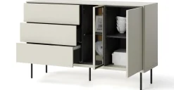 Zestawy Mebli Do Salonu|Komody>lenart. Nowoczesna komoda na nóżkach z szufladami 134 cm EPIRO kaszmir