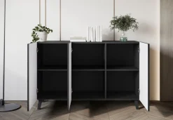 Zestawy Mebli Do Salonu|Komody>BRATEX Nowoczesna komoda na nóżkach 120 cm PUNES cichy domyk czarny