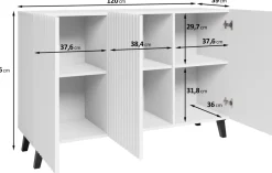 Zestawy Mebli Do Salonu|Komody></noscript>BRATEX Nowoczesna komoda na nóżkach 120 cm PUNES cichy domyk czarny