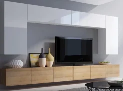 Zestawy Mebli Do Sypialni|Zestawy Mebli Młodzieżowych></noscript>GiB Meble Nowoczesna komoda RTV MODERN dąb złoty