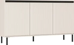 Zestawy Mebli Do Salonu|Komody>Lempert Nowoczesna komoda trzydrzwiowa 148 cm z frezowanymi frontami OMEGA beż piaskowy