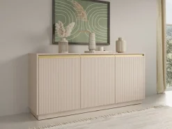 Zestawy Mebli Do Salonu|Komody></noscript>PIASKI Nowoczesna komoda trzydrzwiowa 154 cm RAVO beż piaskowy