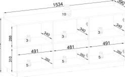 Zestawy Mebli Do Salonu|Komody></noscript>PIASKI Nowoczesna komoda trzydrzwiowa 154 cm RAVO beż piaskowy