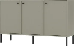 Komody>Lempert Nowoczesna komoda z drzwiami i półkami do salonu 125 cm TOKEN eukaliptus