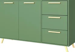 Meble Młodzieżowe|Komody>Stolar Nowoczesna komoda z drzwiami i szufladami 140 cm BILL zieleń zielony
