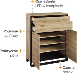 Zestawy Mebli Do Salonu|Komody></noscript>lenart. Nowoczesna komoda z szufladami 90 cm QUANT półki