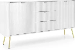 Komody></noscript>PIASKI Nowoczesna komoda z szufladami 168 cm do salonu ZENIT biała biały