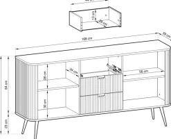 Komody></noscript>PIASKI Nowoczesna komoda z szufladami 168 cm do salonu ZENIT biała biały