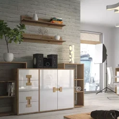 Zestawy Mebli Młodzieżowych|Komody></noscript>DOMEL Nowoczesna komoda z szufladami Dąb Artisan INDEX