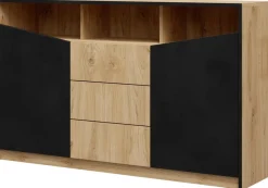 Zestawy Mebli Do Sypialni|Komody>JUREK Nowoczesna komoda z szufladami i drzwiami 150 cm AMADEO dąb odwieczny