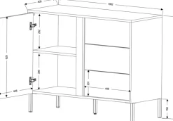 Zestawy Mebli Do Salonu|Komody></noscript>JUREK Nowoczesna komoda z szufladami i lamelami 100 cm MALEZJA