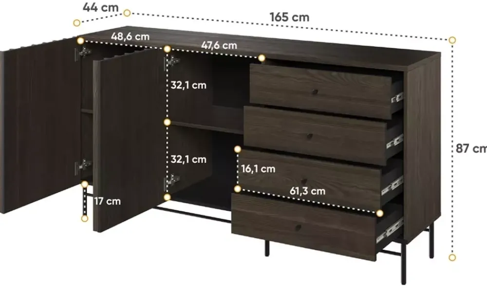 Zestawy Mebli Do Salonu|Komody>lenart. Nowoczesna komoda z szufladami PIEMONTE
