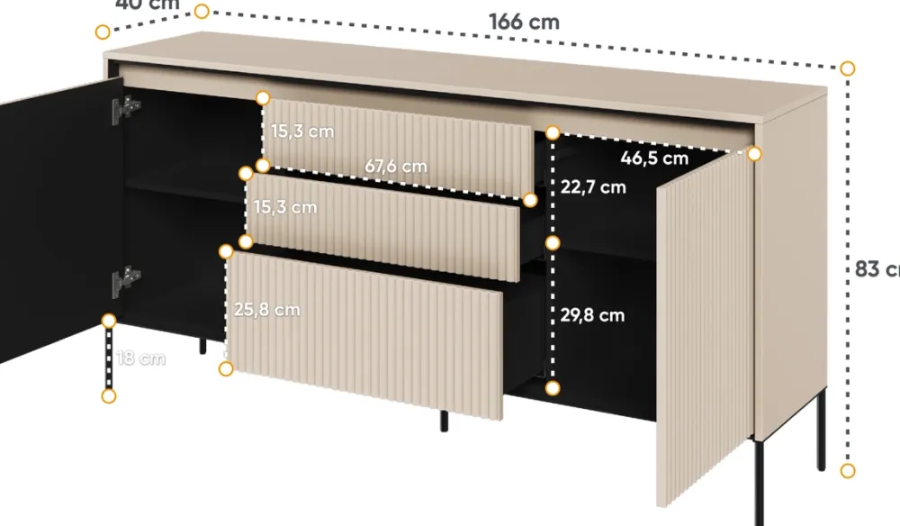 Komody|Zestawy Mebli Do Salonu>lenart. Nowoczesna komoda z szufladami i frezowanymi frontami TREND