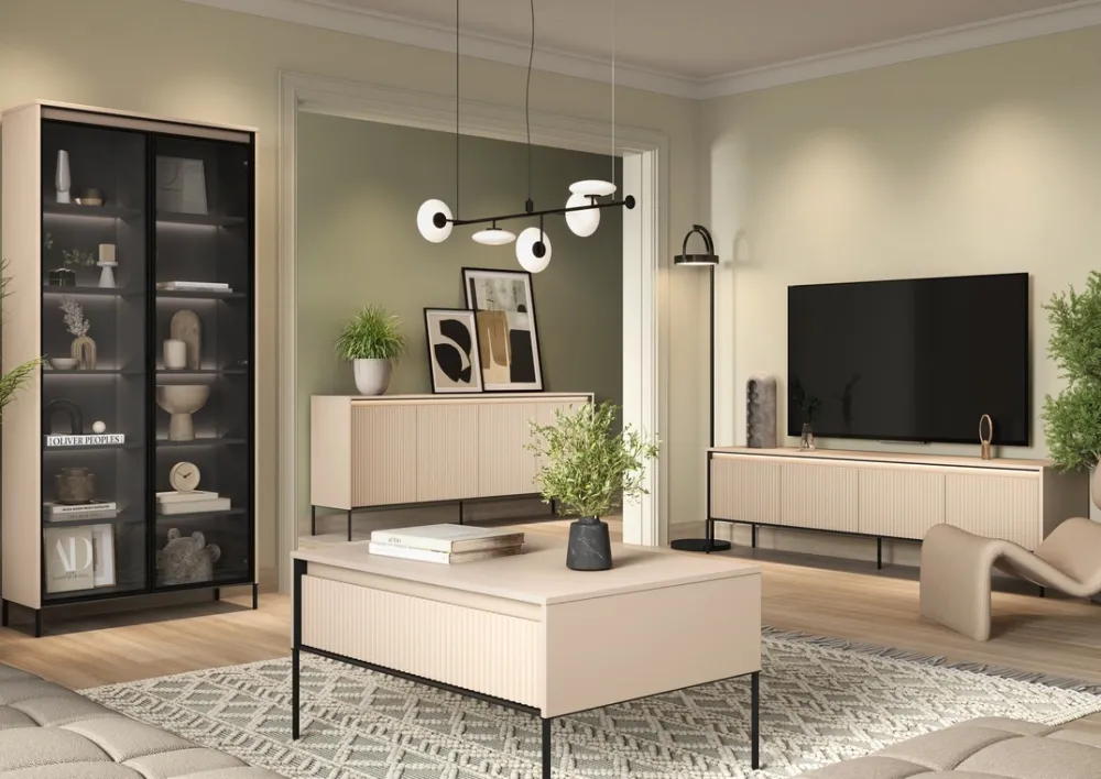 Komody|Zestawy Mebli Do Salonu>lenart. Nowoczesna komoda z szufladami i frezowanymi frontami TREND