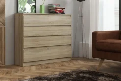 Komody>Meblohand Nowoczesna komoda z szufladami do przedpokoju 120 cm AMPARO dąb sonoma