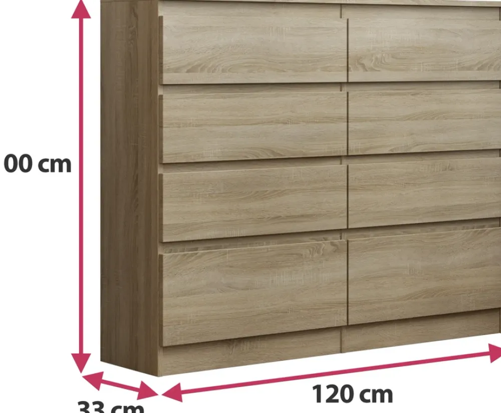 Komody>Meblohand Nowoczesna komoda z szufladami do przedpokoju 120 cm AMPARO dąb sonoma
