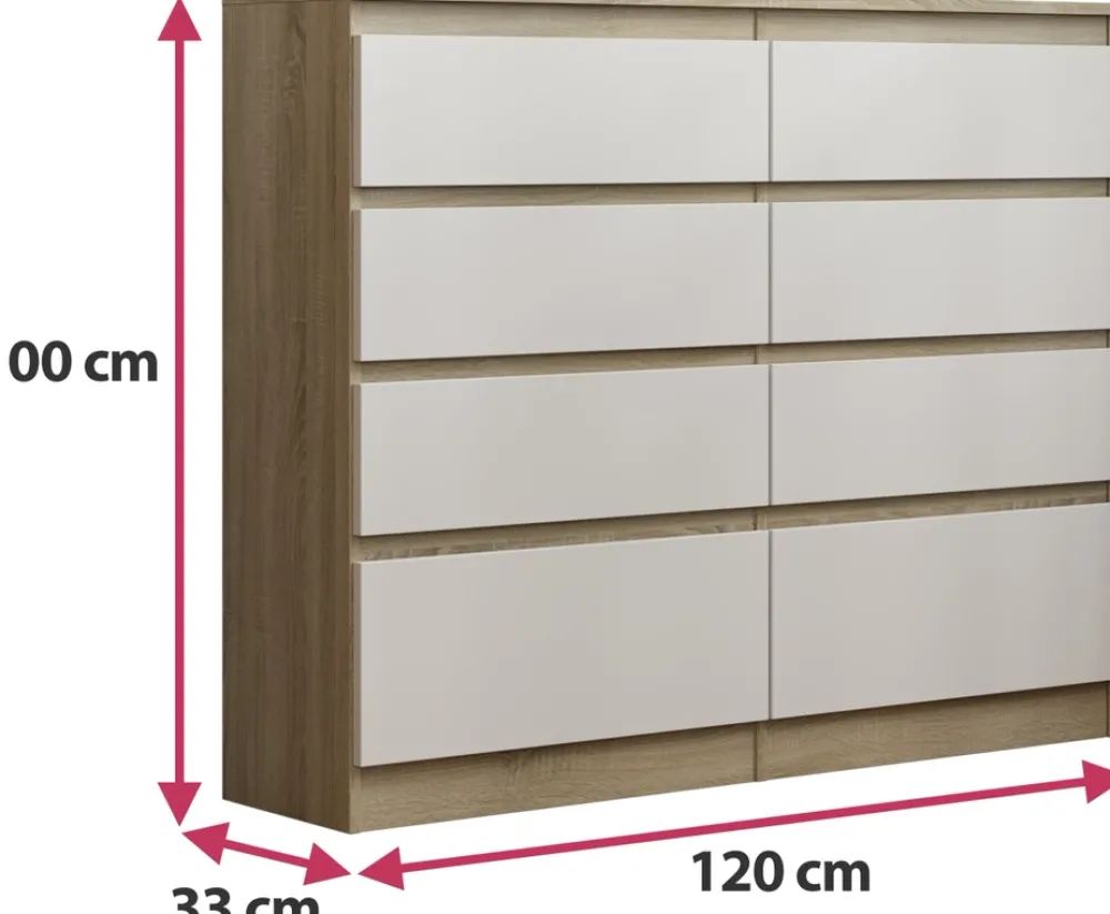 Komody>Meblohand Nowoczesna komoda z szufladami 120 cm AMPARO dąb sonoma