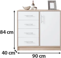 Komody></noscript>MEBLAR Nowoczesna komoda z szufladami 90 cm SEVAS