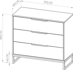 Zestawy Mebli Młodzieżowych|Komody></noscript>GiB Meble Nowoczesna komoda z szufladami do pokoju nastolatka LORRO
