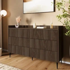 Zestawy Mebli Do Salonu|Komody>JUREK Nowoczesna komoda z szufladami na nóżkach 150 cm ASPERO orzech