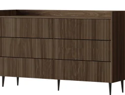 Zestawy Mebli Do Salonu|Komody></noscript>JUREK Nowoczesna komoda z szufladami na nóżkach 150 cm ASPERO orzech
