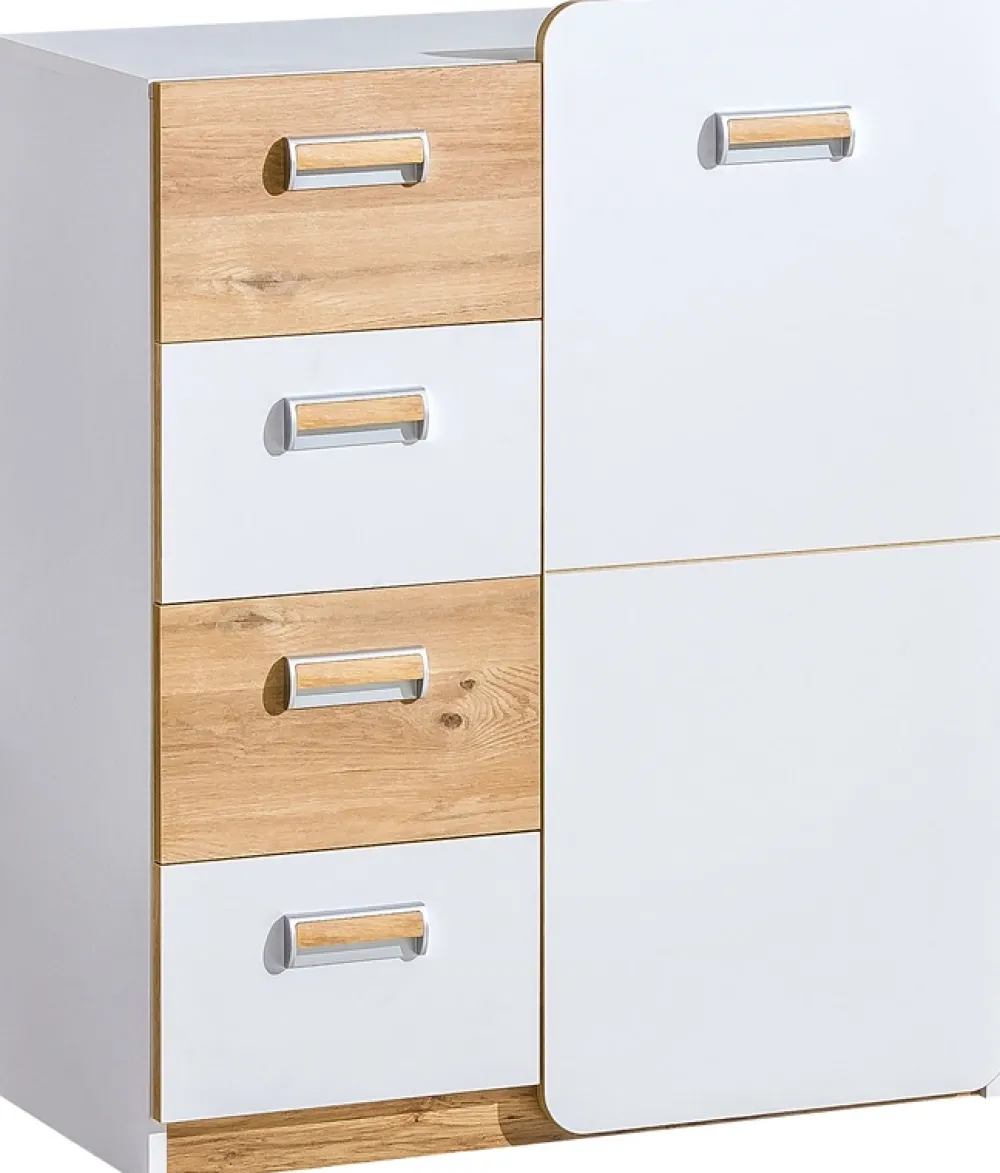 Meble Dla Dzieci|Zestawy Mebli Dziecięcych>DOLMAR Nowoczesna komoda z szufladami do pokoju dziecięcego 80 cm LUMINOUS biały