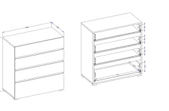 Komody></noscript>Helvetia Nowoczesna komoda z szufladami 80 cm CROSS dąb wotan