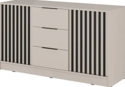 Komody>PIASKI Nowoczesna komoda z szufladami do salonu 155 cm KELLY kaszmir